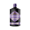 Hendrick’s Grand Cabaret limited edition bottle design showing its iconic dark apothecary glass bottle with a lavish royal purple label standing next to an elegant crystal goblet filled with a vibrant gin cocktail.