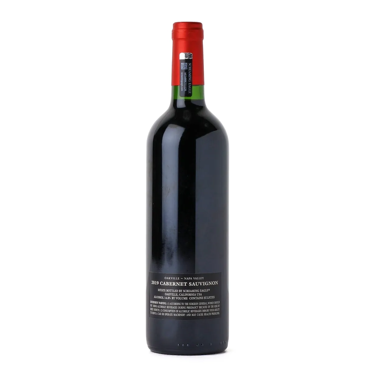 A traditional bottle of Screaming Eagle Prestige displaying its iconic, minimalist black and white woodcut label featuring a soaring eagle against a dark heavy-glass bottle.